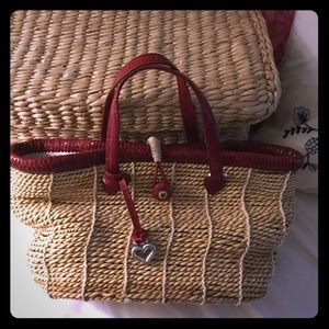 Brighton jute bag with red accents
